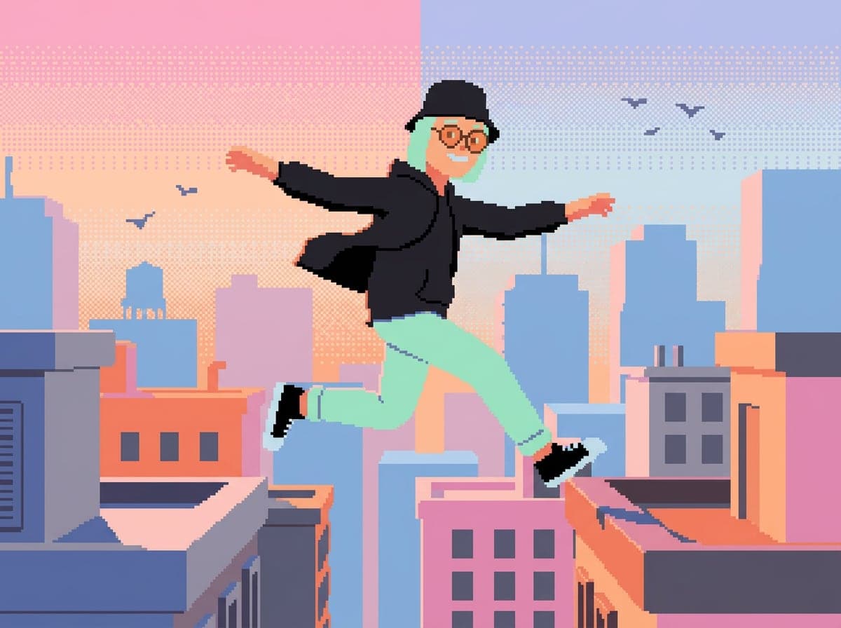 The same character, pixel look