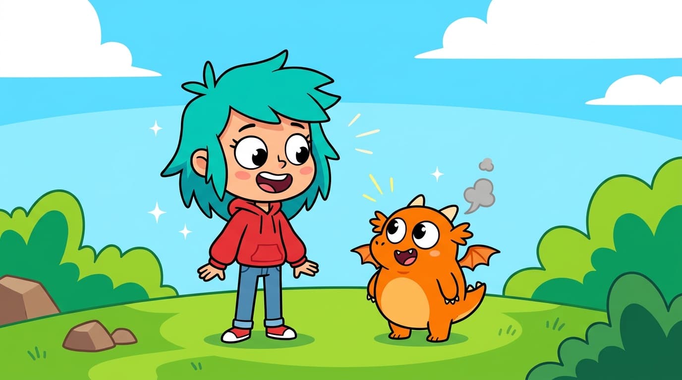 It meets a girl with teal hair