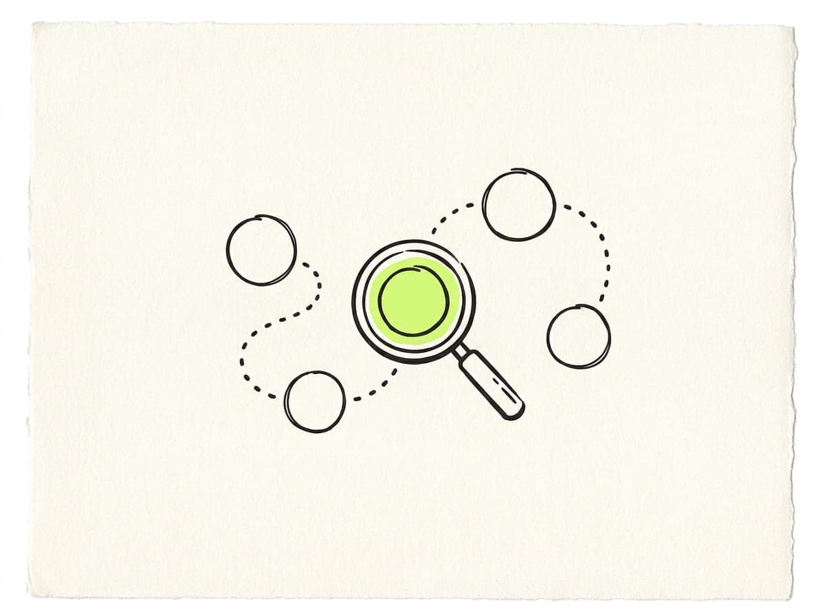 A level map with a magnifying glass over one level