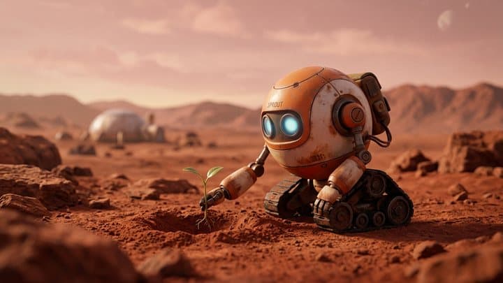 Stylised 3D with soft lighting and real depth of field.