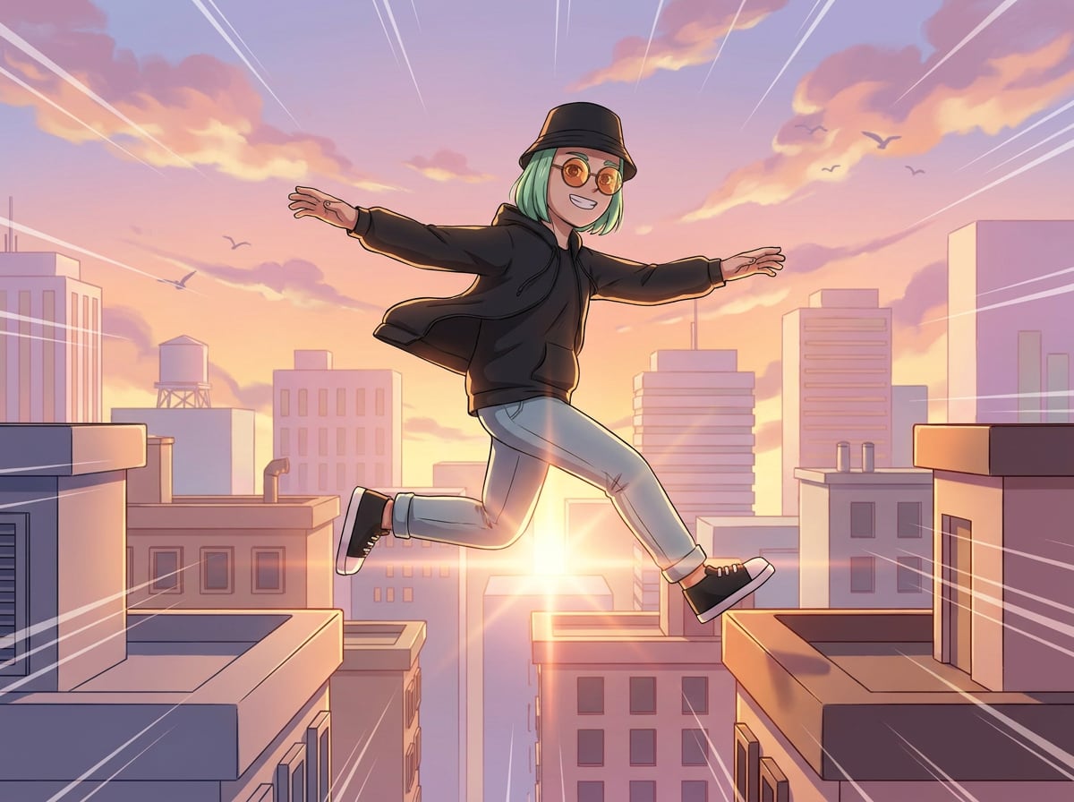 The same character, anime look
