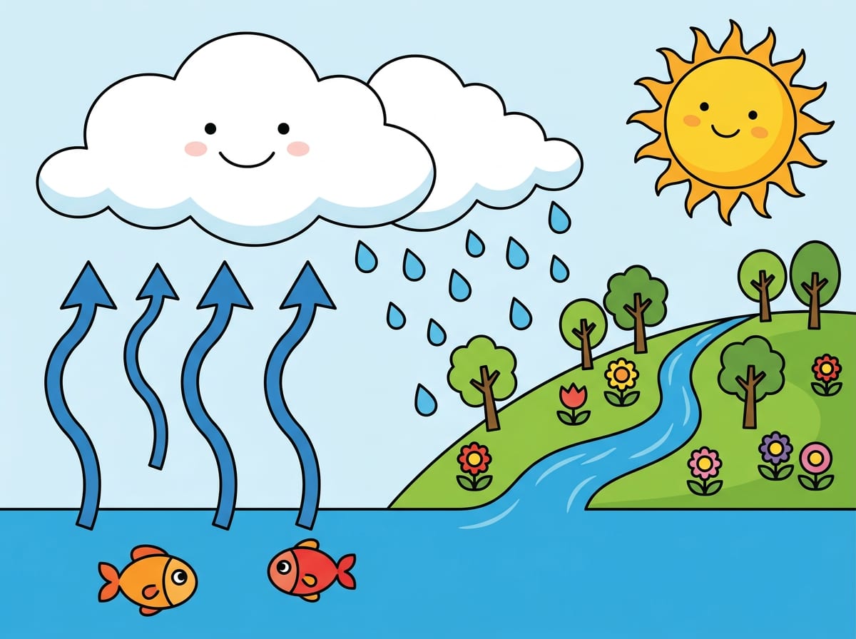 The same water cycle, animated